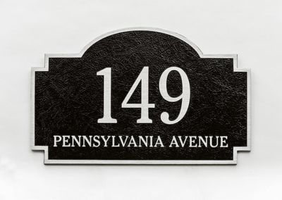 Aluminum address plaque